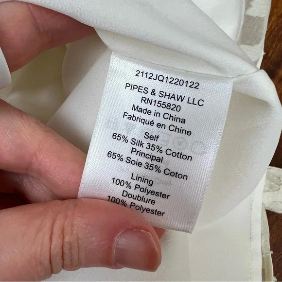 Veronica Beard Mahita Ecru Silk Jacquard Ruffled Cream Size 6 - Picture 9 of 9